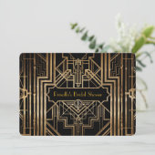 Vrijgezellenfeest eren, geweldige Gatsby-stijl, zw Kaart (Staand voorkant)