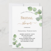 Vrijgezellenfeest eucalyptus greenery elegant kaart (Voorkant)