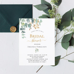 Vrijgezellenfeest eucalyptus greenery Gold elegant Briefkaart