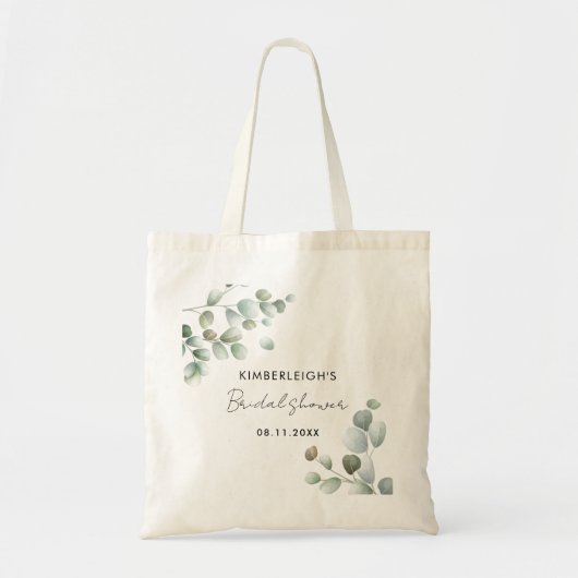 Vrijgezellenfeest Eucalyptus Greenery Script Tote Bag (Voorkant)