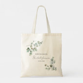 Vrijgezellenfeest Eucalyptus Greenery Script Tote Bag (Achterkant)