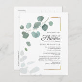 Vrijgezellenfeest Eucalyptus Script Greenery Flora Uitnodiging Briefkaart (Voorkant / Achterkant)