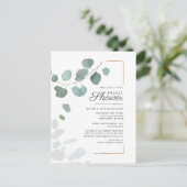 Vrijgezellenfeest Eucalyptus Script Greenery Flora Uitnodiging Briefkaart (Staand voorkant)