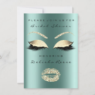 Vrijgezellenfeest Eyes Gold Sparkly Lips Blauwgroe Kaart