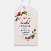 Vrijgezellenfeest Favor Modern Goud Lijst Rood Gou Cadeaulabel (Voorkant)