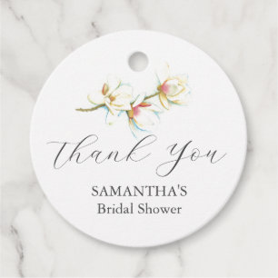 Vrijgezellenfeest Favor Tags White Magnolia Flower Bedankjes Labels