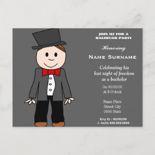 vrijgezellenfeest, feestfeest, groomdouche.... uitnodiging briefkaart