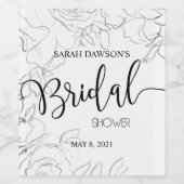 Vrijgezellenfeest, floraal, gunsten, wijn etiket (Enkel label)