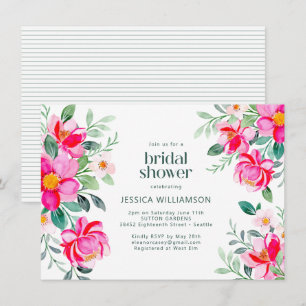 Vrijgezellenfeest Floral Border Waterverf Bright r Kaart