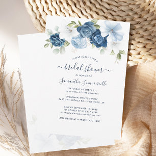 Vrijgezellenfeest Floral Dusty Blue Kaart