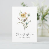 Vrijgezellenfeest Floral Hartelijk dank Bedankkaart (Staand voorkant)