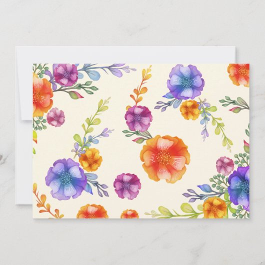 Vrijgezellenfeest Floral Ship Anchor Blue Kaart (Achterkant)