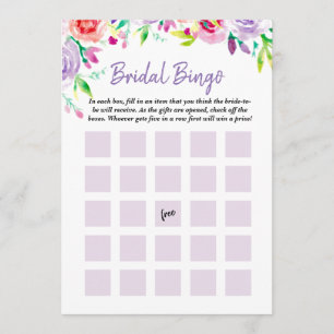 Vrijgezellenfeest Floral Waterverf Bingo Game Kaart