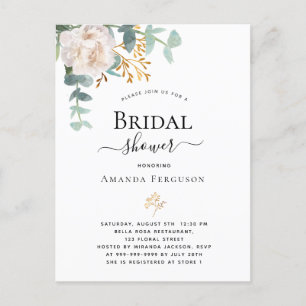 Vrijgezellenfeest florale eucalyptus greenery mode briefkaart