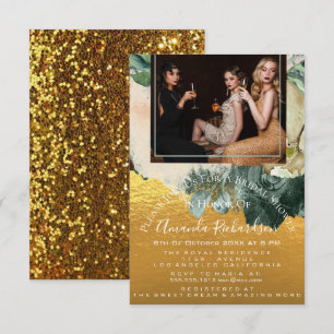 Vrijgezellenfeest Foto Maroon Floral Birthday Gold Kaart