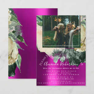 Vrijgezellenfeest Foto Roze Bloemen Verjaardag Gra Kaart