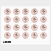 Vrijgezellenfeest Future Mrs Blush Pink Ronde Sticker (Vel)
