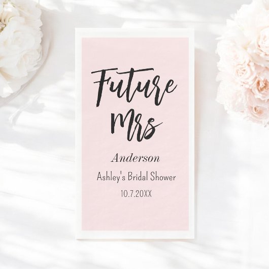 Vrijgezellenfeest Future Mrs Blush Pink Servet
