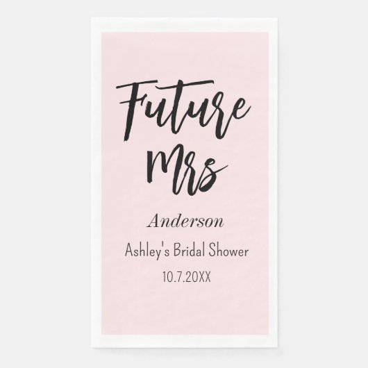 Vrijgezellenfeest Future Mrs Blush Pink Servet (Voorkant)