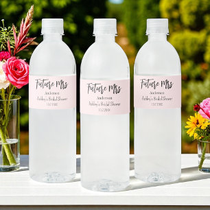 Vrijgezellenfeest Future Mrs Blush Pink Waterfles Etiket