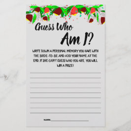 Vrijgezellenfeest Game Kaart Raad eens wie ik ben?