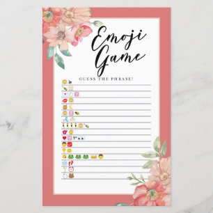 Vrijgezellenfeest Games raden de Emoji Game Floral