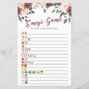Vrijgezellenfeest Games raden de Emoji Game Floral
