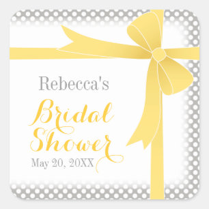 Vrijgezellenfeest Geel Stip en wit Vierkante Sticker