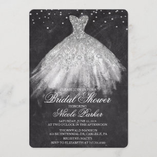 Vrijgezellenfeest Glitter Dress Diamond Invitation Kaart