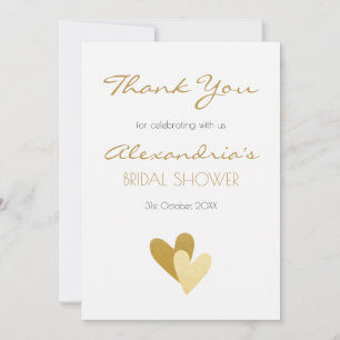 Vrijgezellenfeest Gold Hearts Bedankkaart