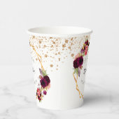 Vrijgezellenfeest goudbruine bruinbloemigen glitte papieren bekers (Rechts)