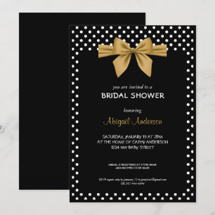 Vrijgezellenfeest gouden zwarte en witte pooldots  kaart