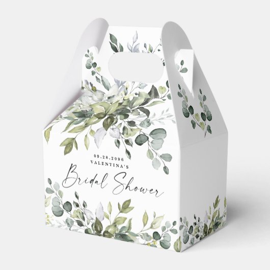 Vrijgezellenfeest Greenery Elegant Leafy Waterverf Bedankdoosjes (Voorkant Zijde)