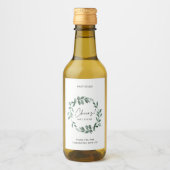 Vrijgezellenfeest Greenery Wreath Wedding Shower Wijn Etiket (Voorkant)