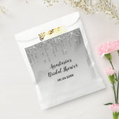 Vrijgezellenfeest grijs- en zilverglitterschijven bedankzakje (Gezegeld)