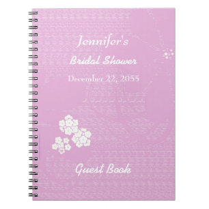Vrijgezellenfeest Guest Book Pink White Floral spi Notitieboek