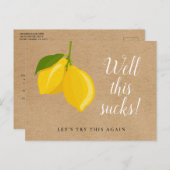 Vrijgezellenfeest Het Datumscript wijzigen Lemons  Aankondigingskaart (Voorkant / Achterkant)