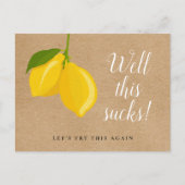 Vrijgezellenfeest Het Datumscript wijzigen Lemons  Aankondigingskaart (Voorkant)