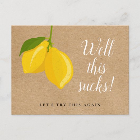 Vrijgezellenfeest Het Datumscript wijzigen Lemons  Aankondigingskaart (Voorkant)