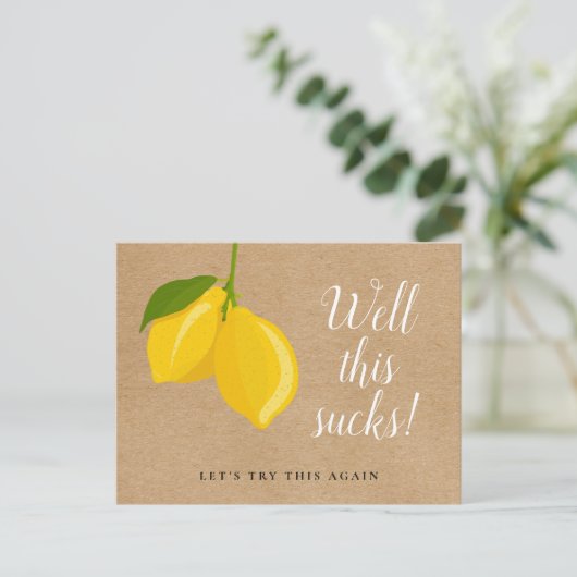 Vrijgezellenfeest Het Datumscript wijzigen Lemons  Aankondigingskaart (Staand voorkant)
