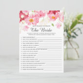 Vrijgezellenfeest hoe goed ken je het spel? kaart (Staand voorkant)