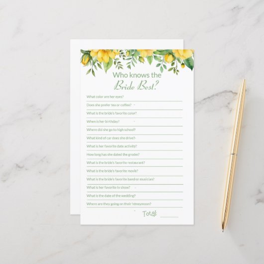 Vrijgezellenfeest Hoe goed ken jij Game Kaart (Voorkant / Achterkant in situ)