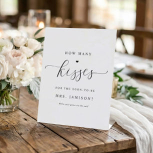 Vrijgezellenfeest hoeveel kussen spel elegant eenv reclamebord met voetstuk