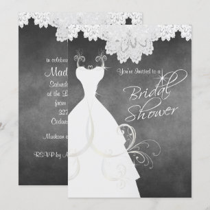 Vrijgezellenfeest in Chalkboard & White Lace Kaart