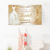 Vrijgezellenfeest in Gold Glitter 2 Spandoek (Insitu)