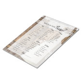 Vrijgezellenfeest in Rustic Wood & White Lace Game Notitieblok (Schuin)
