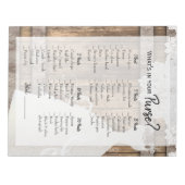 Vrijgezellenfeest in Rustic Wood & White Lace Game Notitieblok (Voorkant)