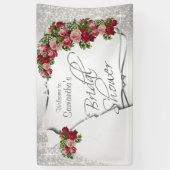 Vrijgezellenfeest in witte glitter 2 spandoek (Verticaal)