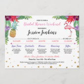 Vrijgezellenfeest Itinerary Aloha Flamingo Pineapp Programma (Voorkant)