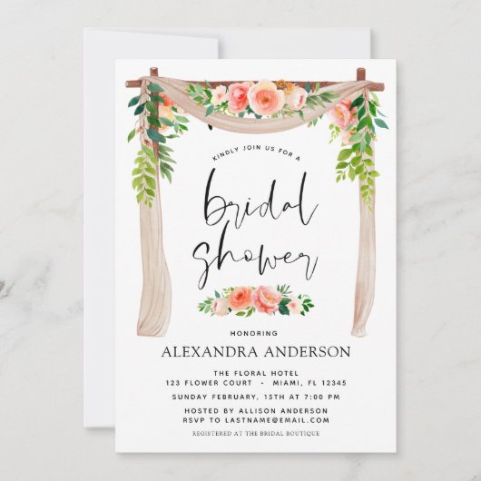 Vrijgezellenfeest Koraal Peach Kaart (Voorkant)